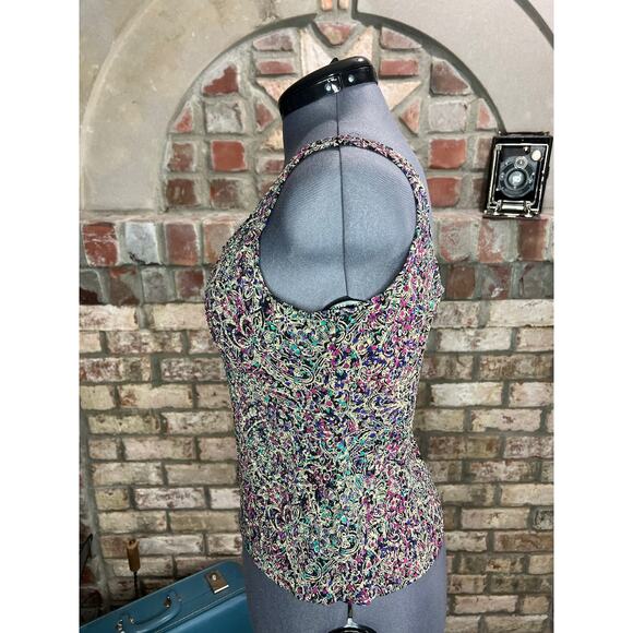 Alex tank top and jacket formal party purple teal sparkle - Picture 6 of 16